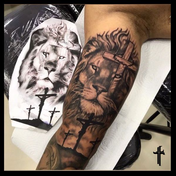 Non permanent tattoo - Rasta lion - fake tattoo - Skindesigned