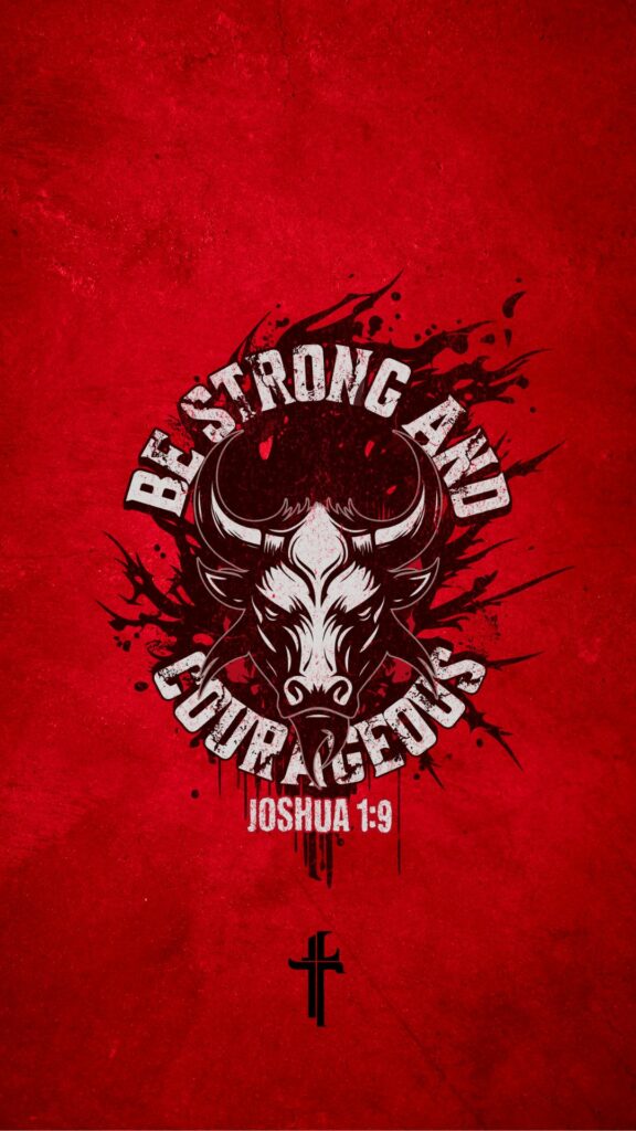 Joshua 1:9 (Red) Bible verse wallpaper